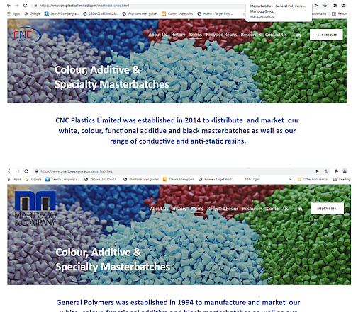 <p>comparison of the fake (up) and real (down) CNC PLASTICS LIMITED website; source: https://www.martogg.com.au/ &  www.cncplasticslimited.com </p>
